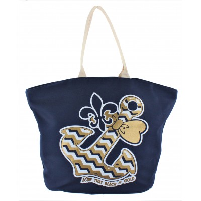 9212- NAVY BOW ANCHOR CANVAS TOTE BAG